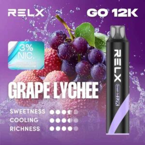 RELX 悅刻 12000 口拋棄式電子煙葡萄荔枝口味外包裝
