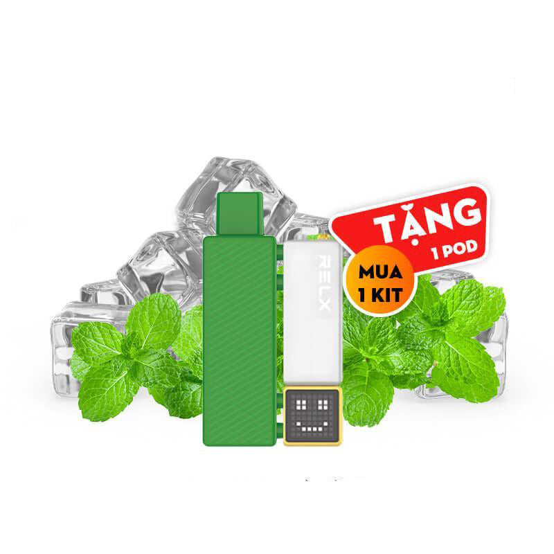 RELX積木電子煙18000puffs煙彈薄荷口味智能顯示屏