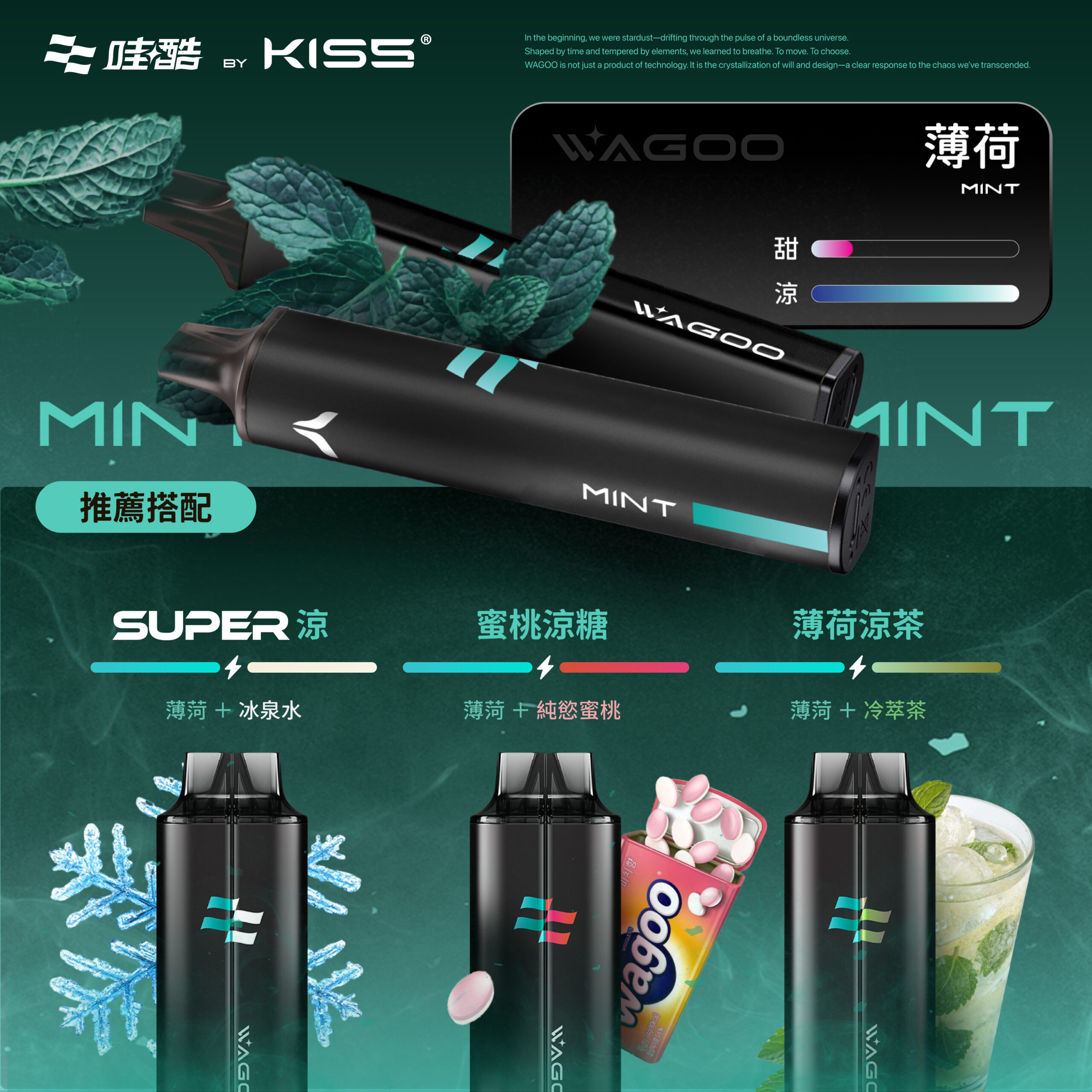kis5 6500口一次性電子煙薄荷口味-WAGOO大容量磁吸式自由搭配現貨