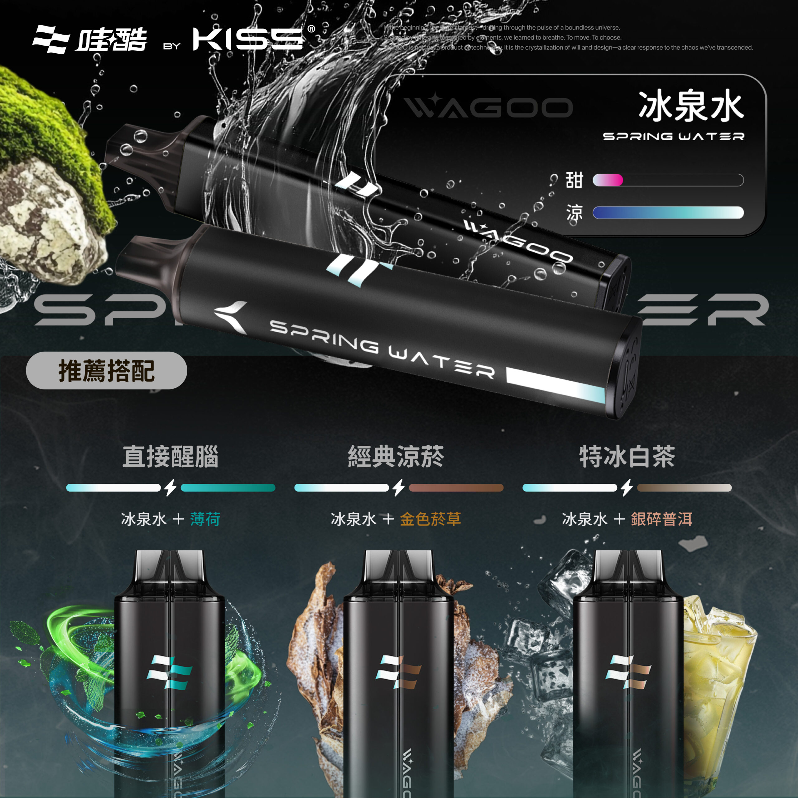 kis5 6500口一次性電子煙冰泉水口味大容量自由混搭雙口味