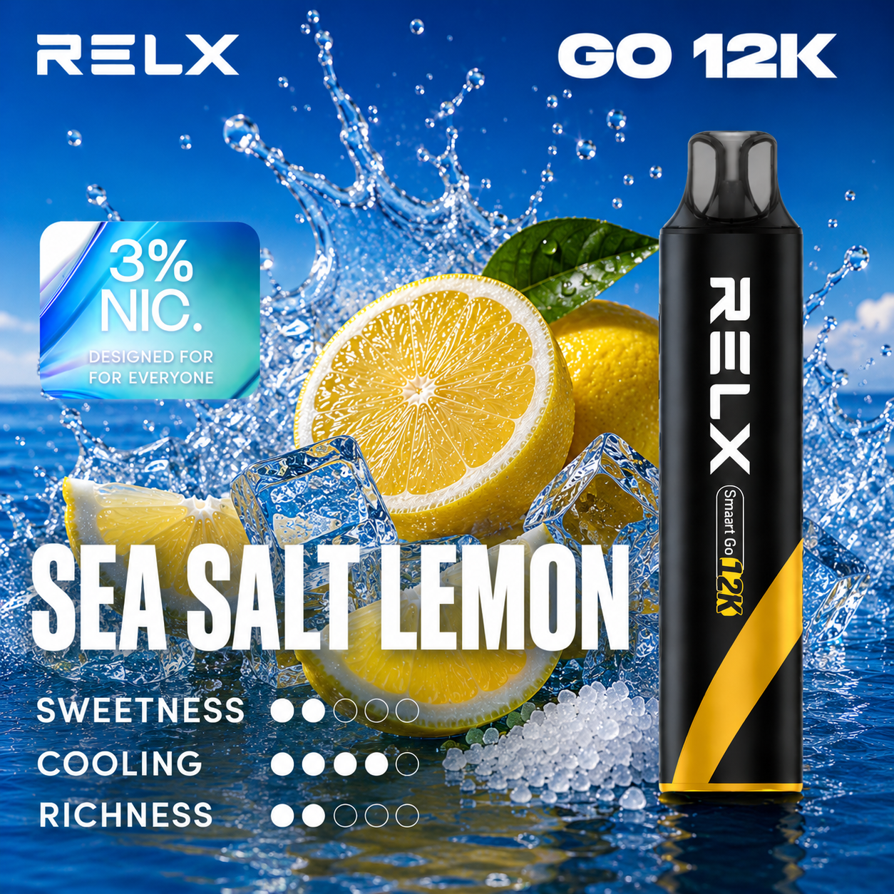 2026 旗艦評測：RELX GO 12K（12000口）海鹽檸檬（SEA SALT LEMON）風味全面深度解析與選購指南